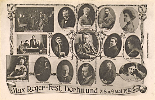 Max Reger Festival, Dortmund 1910, official postcard. – Max-Reger-Institut, Karlsruhe.
