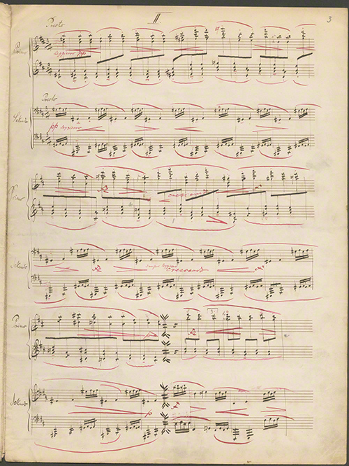 
                         for piano 4 hands, , MS for the engraver, p. 3. – Max-Reger-Institut, Karlsruhe, Signatur: Mus. Ms. 183.